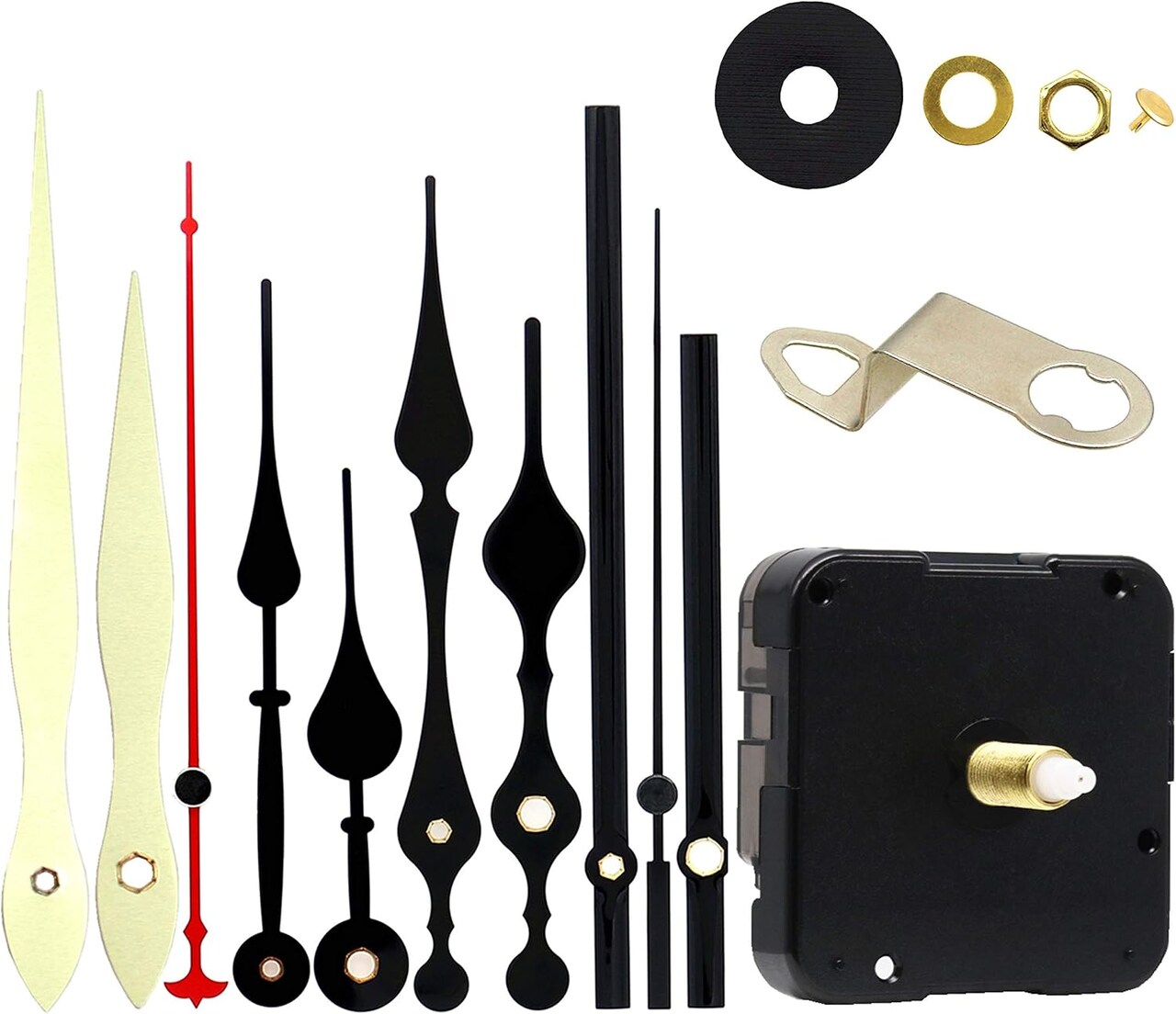 12888 Quartz Silent Clock Movement – Black Hands, 13mm Max Dial, 23mm Shaft.